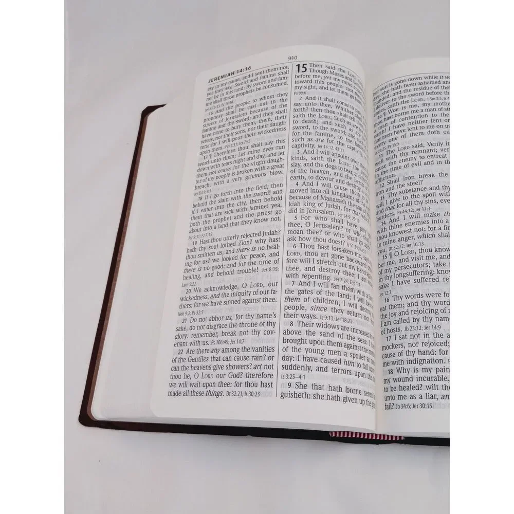Holy Bible New KJV Reference Edition Leather - Large Print